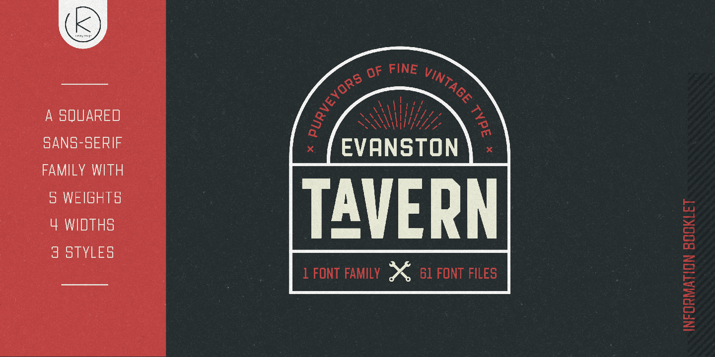 Beispiel einer Evanston Tavern 1858-Schriftart #13